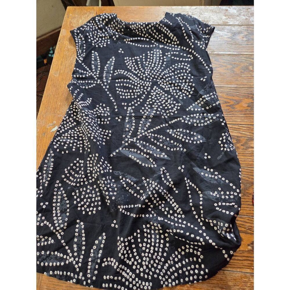 Gudrun Sjoden black&white floral cotton dress sz Small